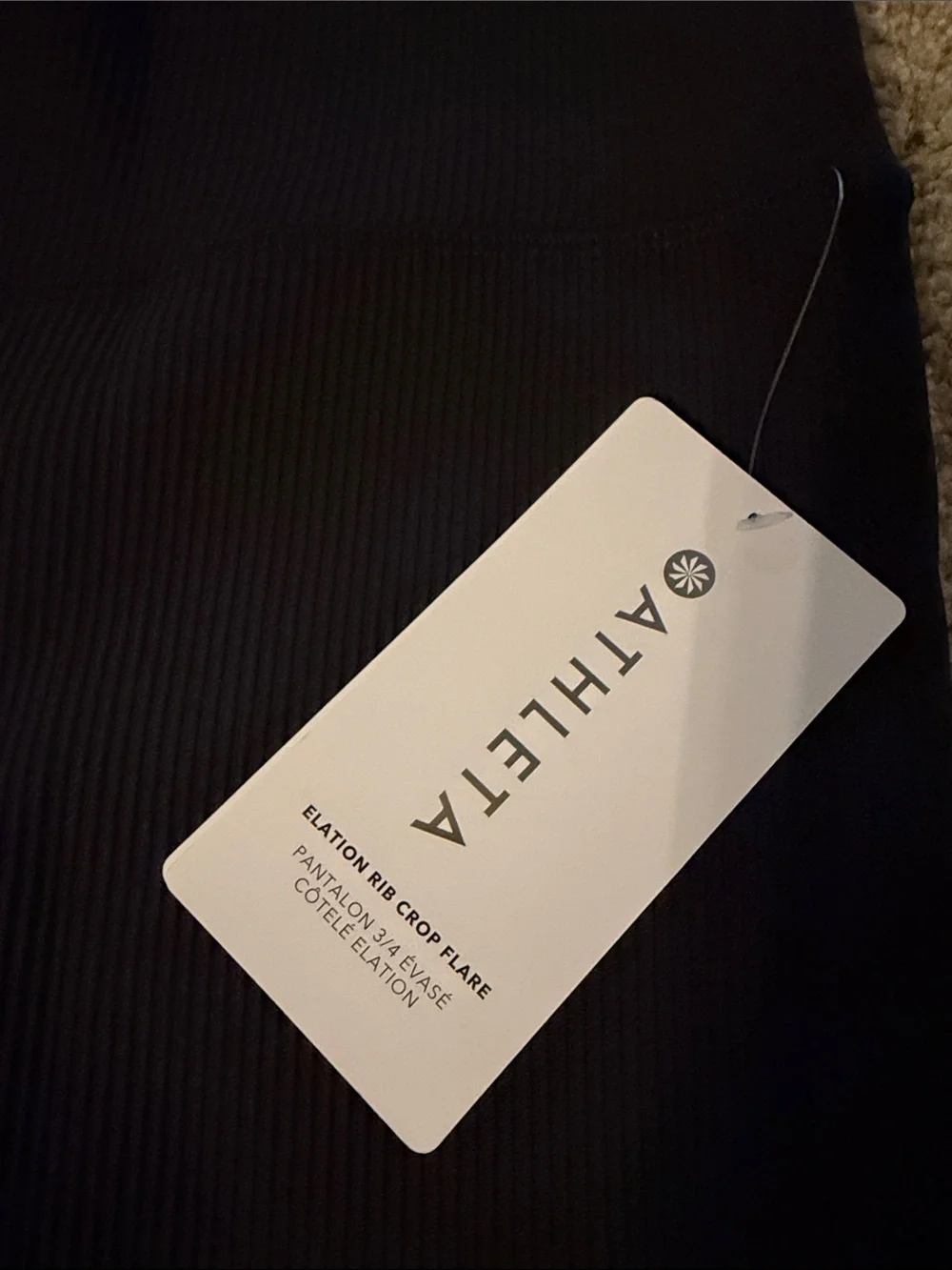 Athleta Black Ribbed Flare Leggings - Picture 4 of 5